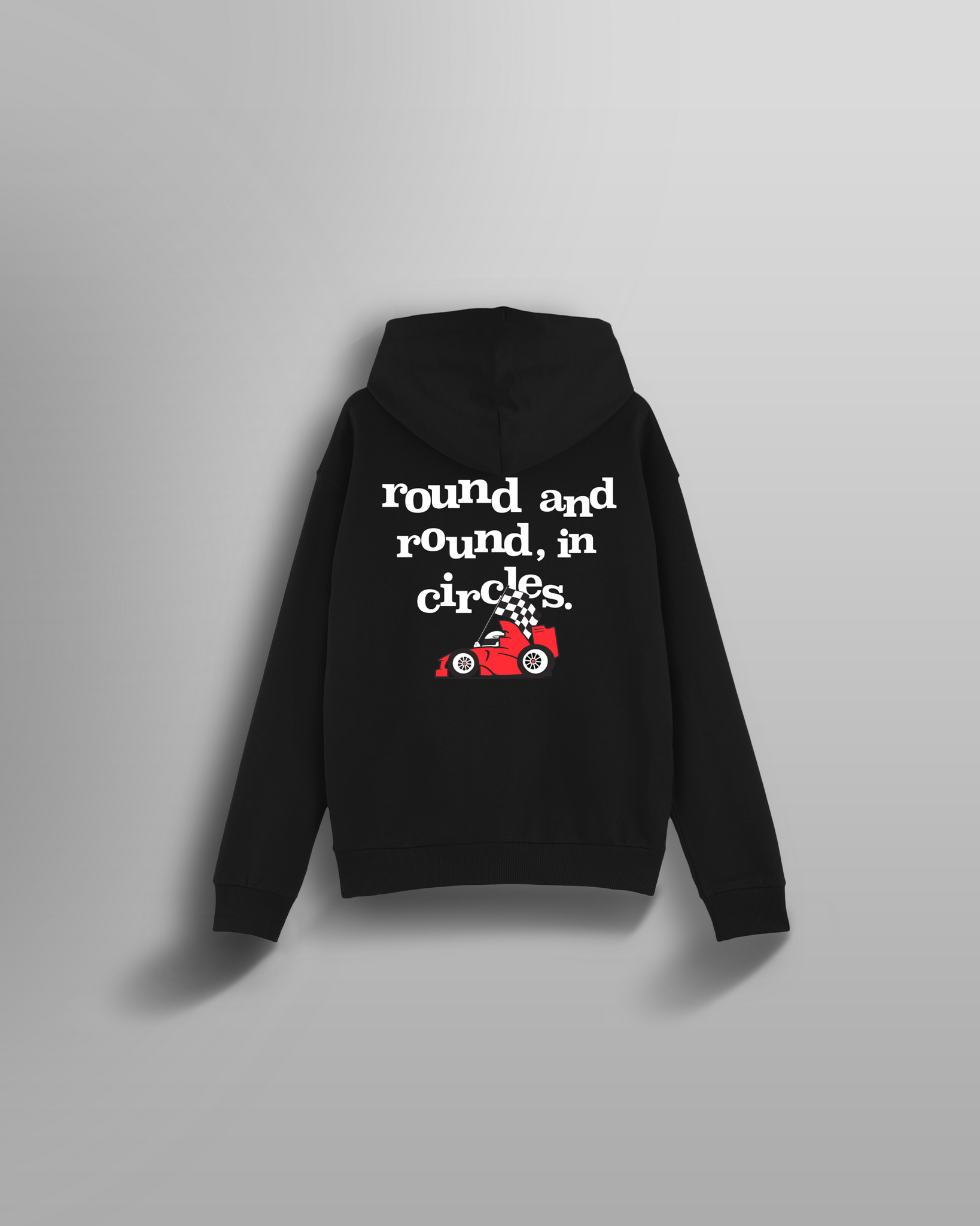 ROUND AND ROUND, IN CIRCLES HOODIE BLACK
